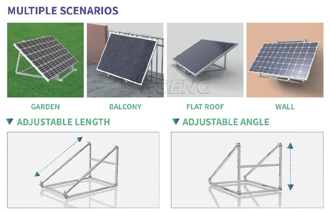 Adjustable Angle Balcony Wall Solar Panel Mounting Bracket