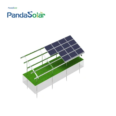 Système de montage d'énergie solaire de kits d'énergie solaire de support de support de panneau solaire en aluminium anodisé par terre solaire